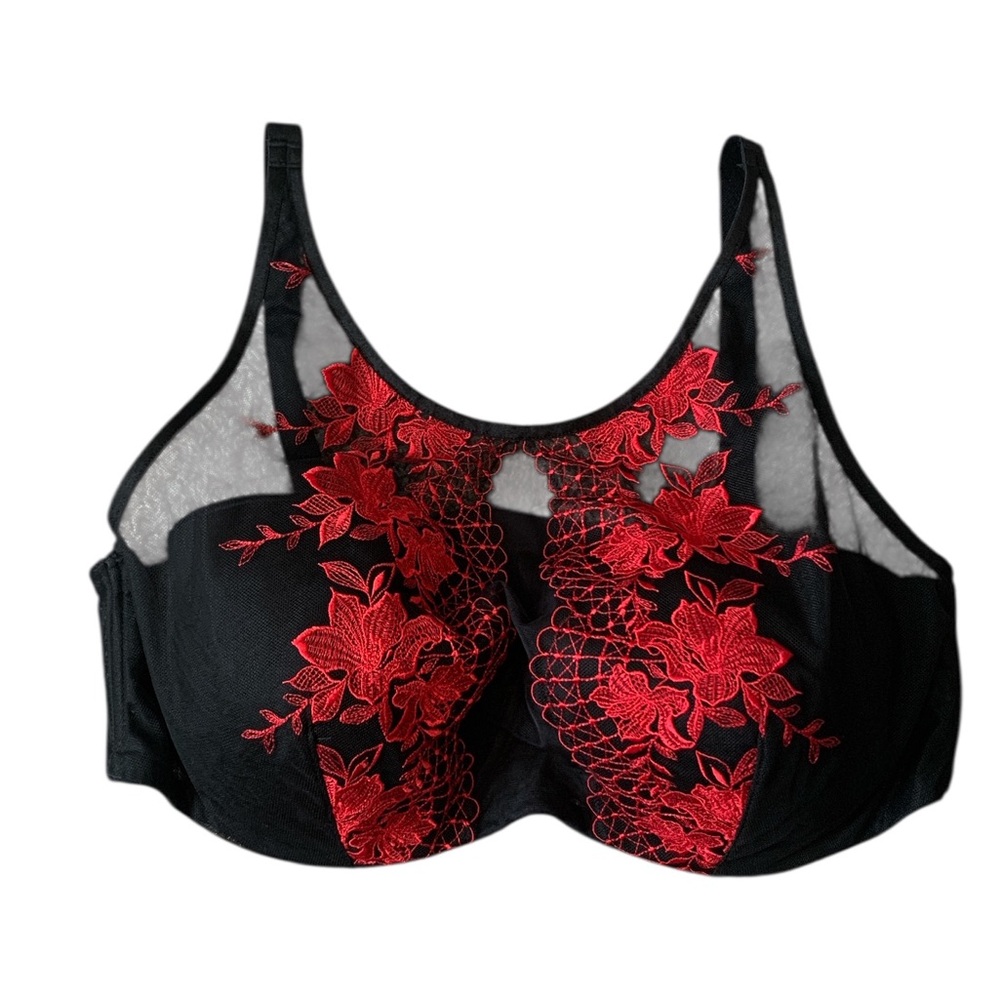 NWT Soma Sensuous‎ Opulence High Neck Bra Black Red Size 40D Lace Sexy Lingerie